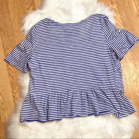 Anthro Postmark Ruffled Striped Tee - Picture 6 of 6